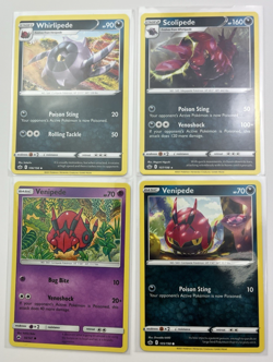 4 Card Lot venipede whirlipede scolipede Reverse Holo Pokemon TCG - Image 1