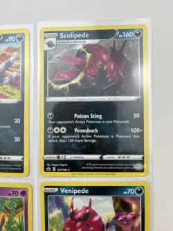 4 Card Lot venipede whirlipede scolipede Reverse Holo Pokemon TCG - Image 3