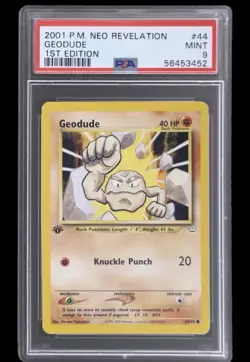 2001 POKEMON NEO REVELATION 1ST ED #44 GEODUDE PSA 9 - Image 1