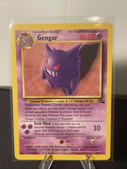 Pokemon TCG Gengar Fossil 20/62 Regular 1999-2000 Wizards Base Set - Image 1
