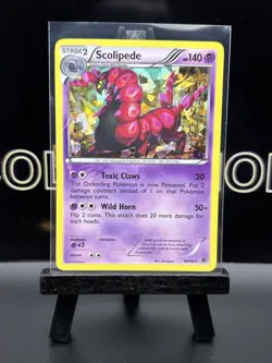 Pokemon Card CRACKED ICE Holo Scolipede 40/98 BW Emerging Powers NM 2011 - Image 2