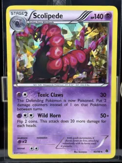 Pokemon Card CRACKED ICE Holo Scolipede 40/98 BW Emerging Powers NM 2011 - Image 3