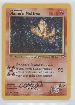 Blaine's Moltres Holo Pokemon Gym Heroes #1 2000 - Image 1