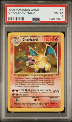 1999 POKEMON GAME #4 CHARIZARD-HOLO PSA 4 - Image 1
