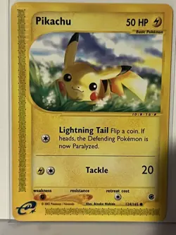 Pikachu 124/165 Expedition NM Pokemon Fast Shipping - Image 1
