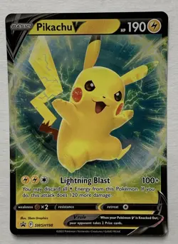 Pokemon TCG Pikachu V SWSH198 Black Star Promo NM - Image 1