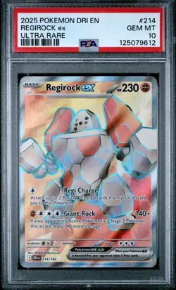 2025 POKEMON DRI EN-DESTINED RIVALS #214 REGIROCK EX PSA 10 - Image 1