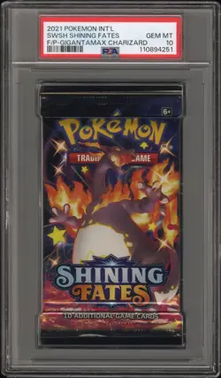 2021 Pokemon INT'L Shining Fates Foil Booster Pack Charizard Art PSA 10 Gem Mint - Image 1