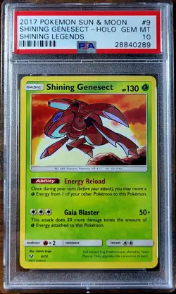 2017 Pokemon Sun & Moon Shining Legends #9 Shining Genesect PSA 10 Gem Mint - Image 1