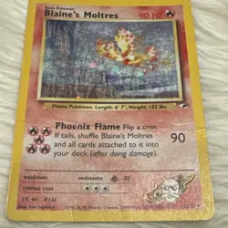 Pokemon TCG Blaine's Moltres 1/132 Gym Heroes Holo - Image 5