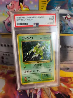 Pokemon Card Sichlor Scyther Jungle Dschungel Holo 1997 Rare Japanese PSA 9 - Image 1