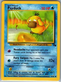 Psyduck 53/62 Non Holo Fossil - Pokemon Card - NM - Image 1