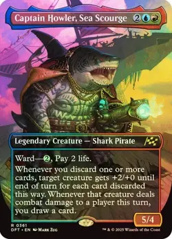 MTG FOIL Captain Howler, Sea Scourge Borderless - Aetherdrift #361 - Image 1