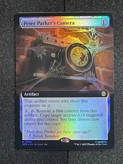MTG Peter Parker’s Camera #0280 Extended Art Rare Marvel’s Spider-Man Foil - Image 1