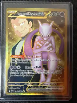 Pokemon Mewtwo EX Team Rockets 240/182 Gold Rare 2025 TCG Destined Rivals - Image 1