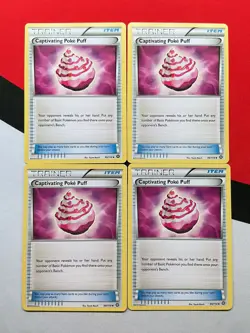 Captivating Poke Puff Trainer Item 99/114 Steam Siege x4 Pokemon Playset 4x NM - Image 1