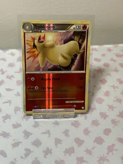Pokemon TCG Typhlosion 32/123 HeartGold SoulSilver (HS) Reverse Holo Rare LP - Image 3