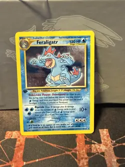 2000 Pokemon Neo Genesis 1st Edition Feraligatr Holo #5/111 LP (small dent) - Image 1