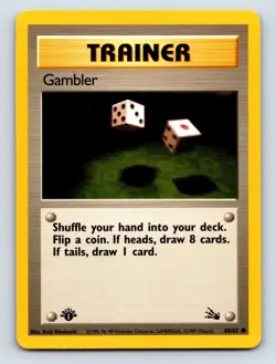 Gambler - 60/62 1st Edition Common Fossil - LP Pokemon TCG - Image 1