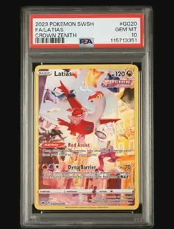 2023 POKEMON SWORD AND SHIELD CROWN ZENITH #GG20 FA/LATIAS PSA 10 - Image 1