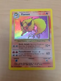 Pokemon TCG Flareon Legendary Collection Holo Rare Card 10/110 NM Condition - Image 1
