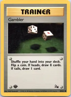 1999 Pokemon Fossil 1st Edition Gambler Common #60/62 - Image 1