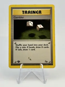 Pokemon Fossil Gambler 60/62 - 1st Edition Trainer Non-Holo - NEVER PLAYED - Image 2