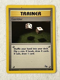 Pokemon TCG - Gambler - 60/62 - Common - Fossil 1st Edition - Image 1