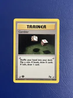 Pokemon - Trainer Gambler 60/62 Common 1st Edition Fossil 1999 WOTC NM - Image 1