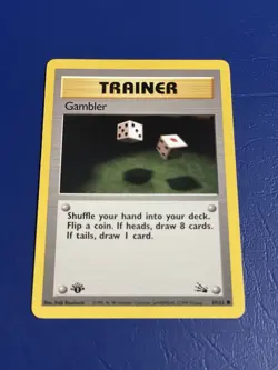 Pokemon - Trainer Gambler 60/62 Common 1st Edition Fossil 1999 WOTC NM - Image 2