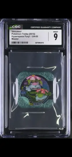 CGC 9 MINT Tretta Pokemon Japanese Arcade Chip / Coin! Mega Venusaur Holo - Image 1