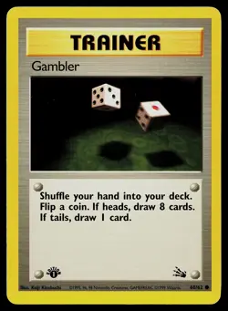 Pokemon Card Gambler 60/62 Fossil 1st Edition - Image 1
