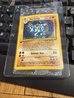 SEALED 1st edition MACHAMP Pokemon BASE Set 8/102 Holo Rare Star Foil - Image 4