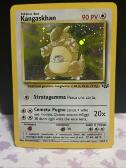 Vintage Pokemon TCG WOTC Card Italian Holo Rare Jungle Kangaskhan 5/64 LP SWIRL - Image 1