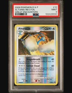 2008 POKEMON DIAMOND & PEARL GREAT ENCOUNTERS #12 ALTARIA-REV.FOIL PSA 9 - Image 1