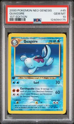 2000 POKEMON NEO GENESIS 1ST ED #45 QUAGSIRE PSA 10 - Image 1