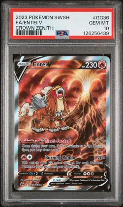 PSA 10 Entei V #GG36 Pokemon SWSH Crown Zenith English 2023 - Image 1