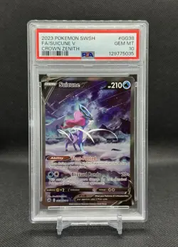 Pokemon Suicune v GG38/GG70 Crown Zenith: Galarian Gallery Holo PSA 10 GEM MINT - Image 1