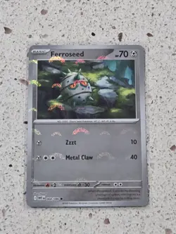 FERROSEED 2025 POKEMON WHITE FLARE COMMON POKE BALL R HOLO 068/086 Q4841 - Image 1