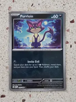 Purrloin - 055/086 - Pokeball Holo - White Flare - Pokemon Card - NM/M - Image 1