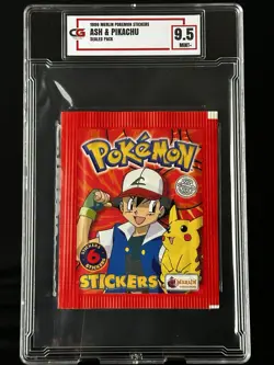 1999 Pokemon CG 9.5 MERLIN TOPPS Sticker Pack TCG Graded PSA CGC Pikachu Sealed - Image 1