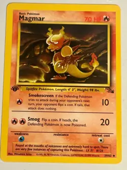 Pokemon Fossil Magmar 39/62 1st Edition TCG - WotC 1999 - Non-Holo NM Card - Image 1
