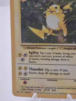 Pokemon TCG Raichu Base Set Holo Rare Card 14/102 Vintage - Image 4
