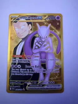 Pokemon Mewtwo EX Team Rockets 240/182 Gold Rare 2025 TCG Destined Rivals - Image 1