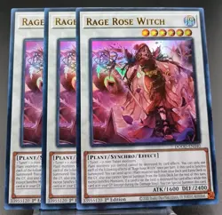 3x DOOD-EN040 - Rage Rose Witch Ultra Rare YuGiOh! 3x NM - Image 1