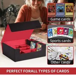 Deck Case for Trading Cards 1800+, PU Leather Commander Deck Box Organizer Holde - Image 2