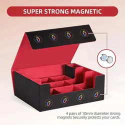 Deck Case for Trading Cards 1800+, PU Leather Commander Deck Box Organizer Holde - Image 4