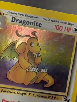 Pokemon TCG Dragonite Fossil Holo Unlimited Rare Card 4/62 1999 Vintage LP-NM - Image 5