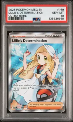 Lillie’s Determination Ultra Rare PSA 10 Gem Mint Mega Evolutions Pokemon Card - Image 1