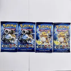Pokemon XY Evolutions English Booster Trading Card Game 4 Pack Lot - Image 1